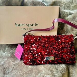 Kate Spade Kiki Sequin convertible wristlet NWT